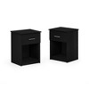 Furinno 2PCS Mid-Century Nightstand Multipurpose End Table Accent Side Table W/Drawer & Open Storage Cube for Bedroom,Living Room,Americano - 3 of 4