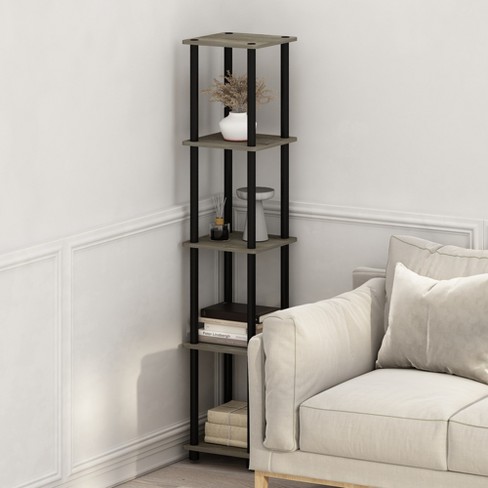 Furinno 5-tier Corner Square Bookshelf Anti-tipping Display Rack Shelf ...