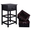 Tangkula 3 Layer Nightstands Bed Side Wood Table Storage Units End Table Organizer w/2 Withdrawable Rattan Drawers - 3 of 4