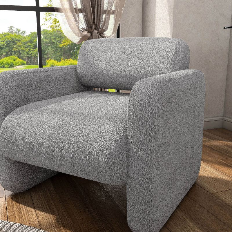 HOMES: Inside + Out Sanddrift Modern Boucle Upholstered Accent Chair, 4 of 9