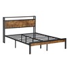 DOMETOUR Queen Size Metal Platform Bed Frame with Wood Headboard/Footboard, USB Port, No Box Spring, Large Under-Bed Storage, Easy Assembly - 3 of 4