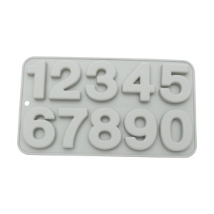 Unique Bargains Candy Moulds 10-Cavity Number 0-9 Candy Mould Hand Wash 8.46"x4.8"x0.51" 1 Pc - 1 of 4