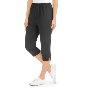 Collections Etc Comfortable Elasticized Waistband Capris Leggings - 1 of 4
