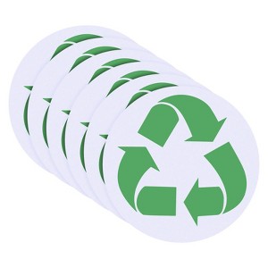 Unique Bargains Recycling Self-Adhesive Indoor Outdoor Sign 12 Pack 5 Inch - 1 of 4