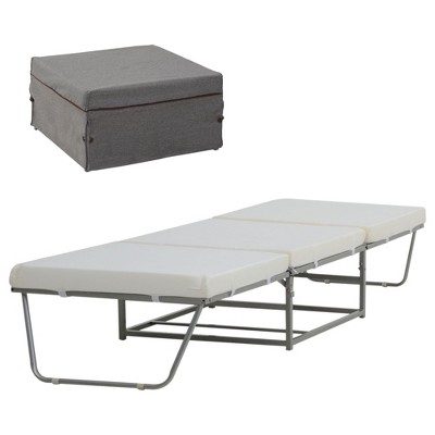Twin Size Folding Bed with Thick Padded Foam for Small Room, Living Room