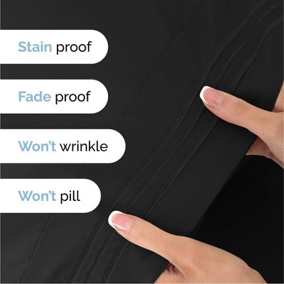 King Size Black Microfiber 4 Piece Bed Sheet Set