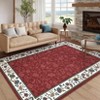 2x6FT Modern Washable Area Rug for Living Room, Floral Printed Floor Rug with Non Slip Backing, Low Pile Stain Resistant Indoor Carpet for Dorm - 2 of 4