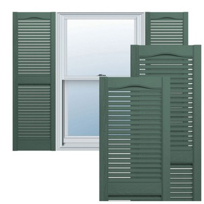 Green 67-Inch Exterior Vinyl Louvered Shutters