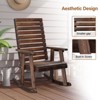Karl Home | Dark Brown Solid Wood Patio Rocking Chair - 2 of 4