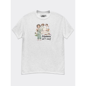 Women's MyMoodTee – Mommin’ Ain’t Easy – Funny Graphic Cotton Women’s Casual Crewneck T-Shirt - 1 of 4