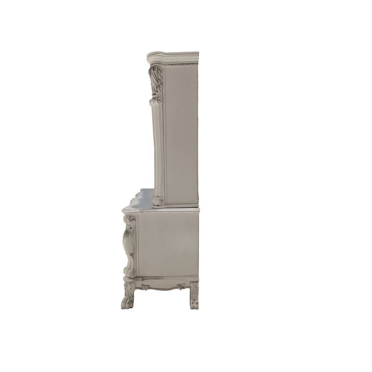 88" Dresden Desks Bone White Finish - Acme Furniture: Claw Feet, Decorative Moldings, Storage Hutch - thumbnail 5