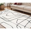 Ivory And Black Abstract Area Rug - 2 of 4
