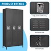 Munora - 72" 3-Door Metal Locker Storage Cabinet - Lockable for Office/School/Gym - Black - 4 of 4