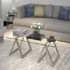 Metal Sawhorse Legged Coffee Table in Gray - Henn&Hart - 2 of 4