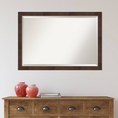 Rectangular Silver and Wood Framed Wall Mirror 46" x 34"