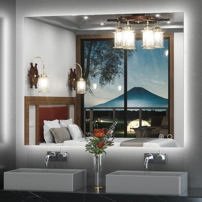 Keonjinn LED Backlit Bathroom Vanity Wall Mirror, 3 Color Temperatures Dimmable, Anti-Fog