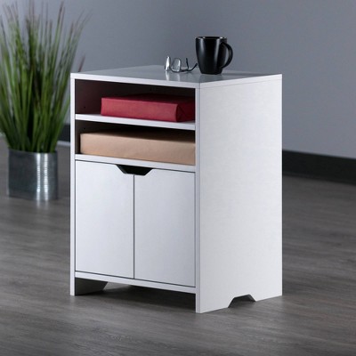 White Freestanding Office Storage Cabinet with Adjustable Shelving