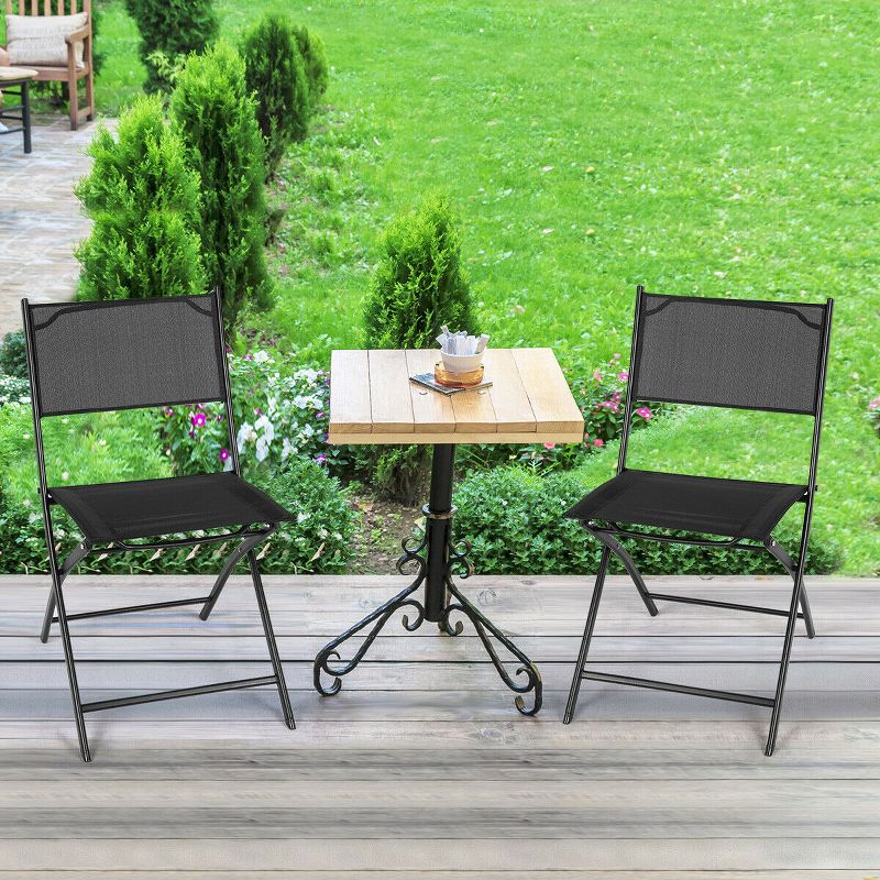 Costway Set of 4 Outdoor Patio Folding Chairs Camping Deck Garden Pool Beach Furniture, 4 of 11