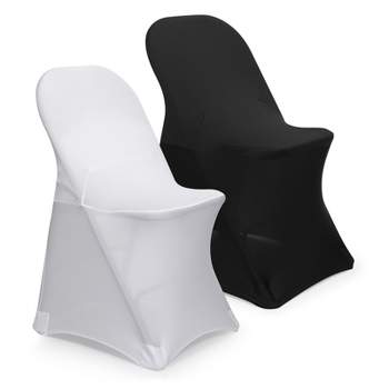 YOUR CHAIR COVERS - 100 Pack Stretch Spandex Folding Chair Cover Black