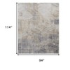HomeRoots 8' X 10' Ivory Gray And Tan Abstract Distressed Area Rug - 3 of 3