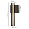 Rennnsan Ombrya 13"H Hardwired Rectangle Industrial LED Dimmable Outdoor Wall Sconce in Black - 3 of 4