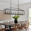 BAOURE 10 Light Black Farmhouse Chandelier Modern Linear Pendant Light with Glass Shade, Rectangle Light Fixture for Dining Room Kitchen Island - 4 of 4