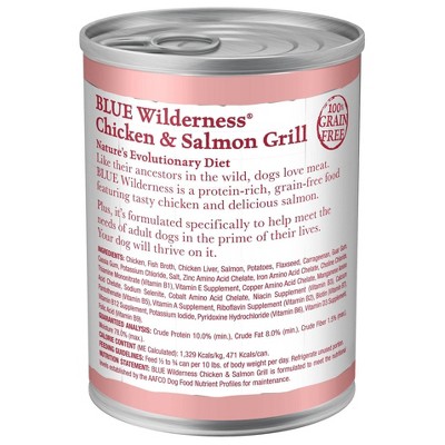 Blue Buffalo Wilderness High Protein Natural Adult Wet Dog Food with Salmon &#38; Chicken Grill - 12.5oz