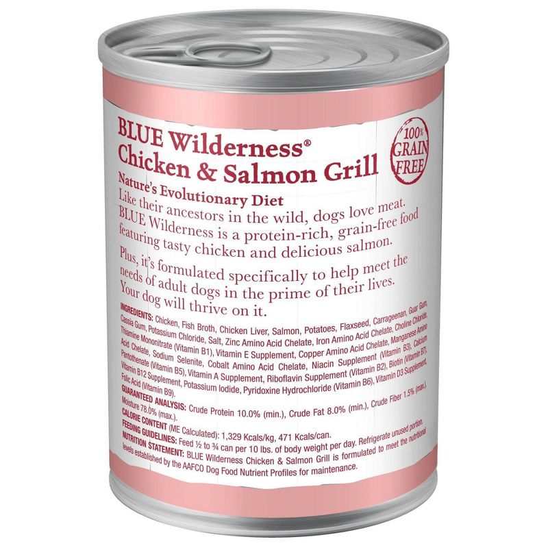 Blue Buffalo Wilderness High Protein Natural Adult Wet Dog Food with Salmon &#38; Chicken Grill - 12.5oz, 3 of 7