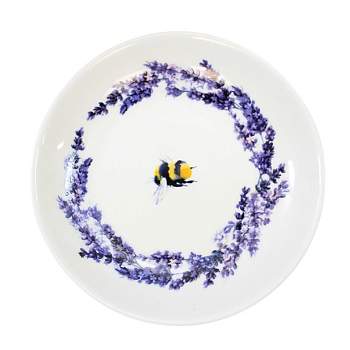 Abbott Collection 5.0 Inch Lavender & Bees Small Dish Summer Wreath Design Serving Platters
