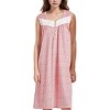 YafeMarte Women’s Sleeveless Cotton Blend Nightgown with Lace Trim and Embroidery Design - 2 of 4