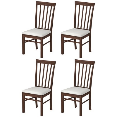 Wooden Dining Chairs Set of 4, Farmhouse Upholstered Kitchen Chairs with Rubber Wood Frame