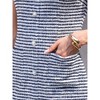 INSPIRE CHIC Women's Tweed Short Sleeve Crew Neck Pearl Decor Sheath Dresses - 4 of 4