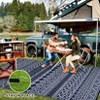 Outdoor Modern Stripe Foldable Picnic Mat With Storage Bags Abstract Plastic Straw Rug Erasable Carpet for Camping Garden Backyard - 4 of 4