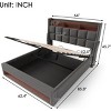 Streamdale Queen size Upholstered Platform bed with a Hydraulic Storage System, LED and USB Charging, Grey (without mattress) - 2 of 4