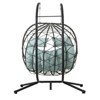 GlasFlength Patio Seating Sets Steel, Garden,Balcony and Outdoor Hanging Egg Chair With Iron Frame, Black, 58.2"*37"*74.8" - 4 of 4