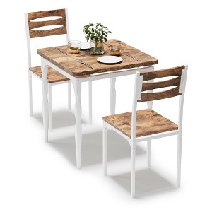 Dining Table Set for 2, Spiral Table Legs, Ergonomic Comfortable Seating, Bar Table Set, for Small Spaces, Kitchen, Apartment - 1 of 4
