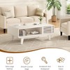 SEVOBAL Coffee Table End Table Modern Table with Storage Mid Century Farmhouse Wood Coffee Table Tables Living Room Stand, White, 23.6"*43.3"*15.7" - 3 of 4