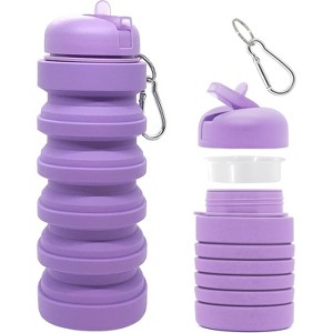 MaseiKar Collapsible Travel Water Bottle Reusable Silicone Water Bottles FDA Authentication BPA Free 20oz - 1 of 4