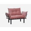 TiramisuBest Metal Legs Futon Loveseat, Black Chenille Upholstery, Compact 2-Seater Sofa, Durable Metal Frame, Easy Assembly - 2 of 4
