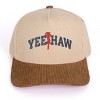 3D Puff Embroidered Yee Haw Cowgirl - Women's Corduroy Trucker Hat - 3 of 3