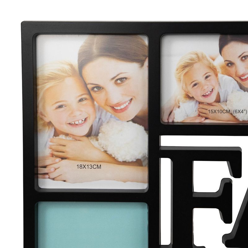 Northlight 28.75" Black Dual-Sized 'Family' Collage Picture Frame, 5 of 8