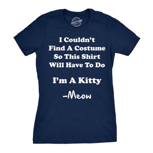 Women's I'm A Kitty Meow Halloween Disguise T Shirt Funny Cat Shirt For Women - Crazy Dog Women's T Shirt - 1 of 4