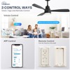 48 Inch Smart Ceiling Fan with Lights, Remote & App Control Reversible DC Motor Dimmable LED, Low Profile Modern Ceiling Fans for Bedroom Living Room - 2 of 4