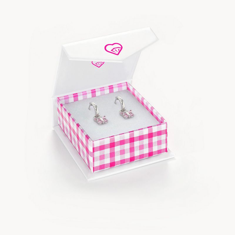Girl's CZ Butterfly Dangle Hoop Sterling Silver Earrings - In Season Jewelry, 5 of 6