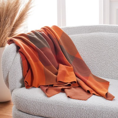 Happy Fall Y'all Knitted Cotton Throw Blanket