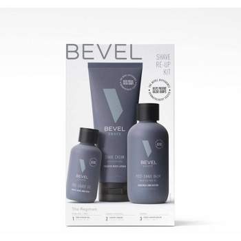 BEVEL Men's Shaving Kit - Pre Shave Oil, Shaving Cream, Post Shave Balm - 3pk