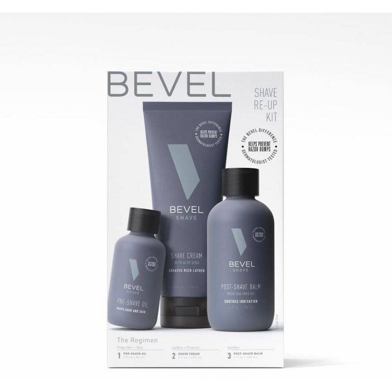 BEVEL Men&#39;s Shaving Kit - Pre Shave Oil, Shaving Cream, Post Shave Balm - 3pk, 1 of 13