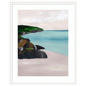 Kate and Laurel Framed Art Seascape by Nikita Jariwala, 35x43, Oliver White Narrow - 1 of 4