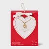 14K Gold Dipped Cubic Zirconia Heart Tag Pendant Necklace - A New Day™ Gold - 3 of 4