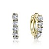 Guili 14K Gold Plated Hoop Earrings with Sparkling Cubic Zirconia, Modern and Sophisticated Design, Available in Silver and Gold for Any Occasion - 2 of 4